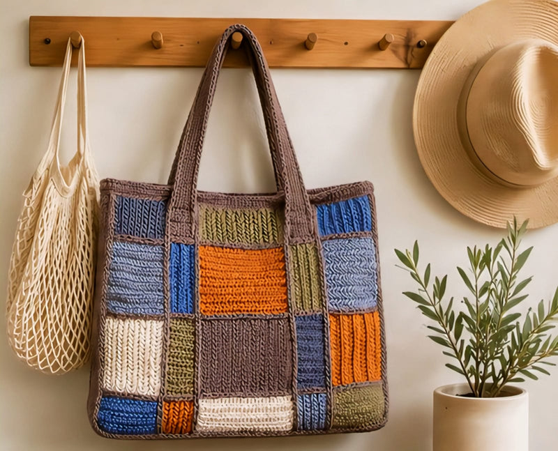Crochet Patch Tote Bags