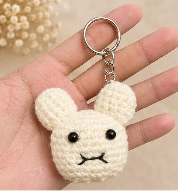 Crochet bunny keychain