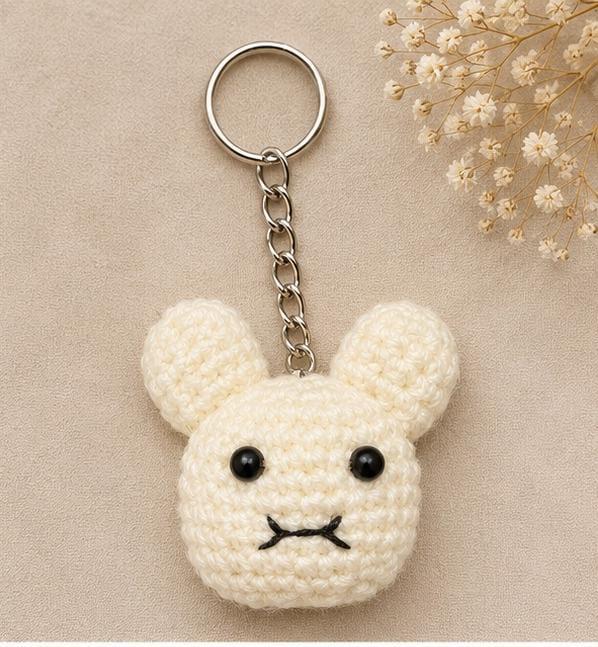 Crochet bunny keychain