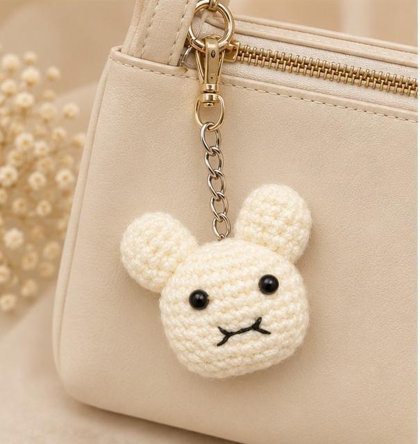 Crochet bunny keychain